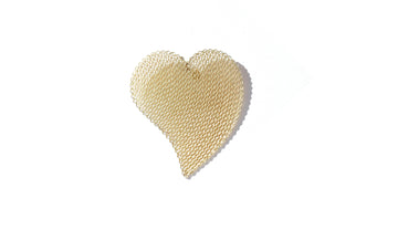 Pendente prata dourada 925 em forma de coração de filigrana contemporânea fabricado à mão em Portugal